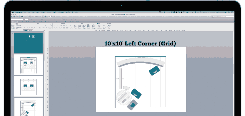 Tradeshow booth layout template screenshot