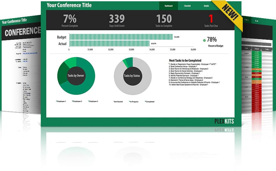 Conference Planning Checklist 3 Screen Mockup