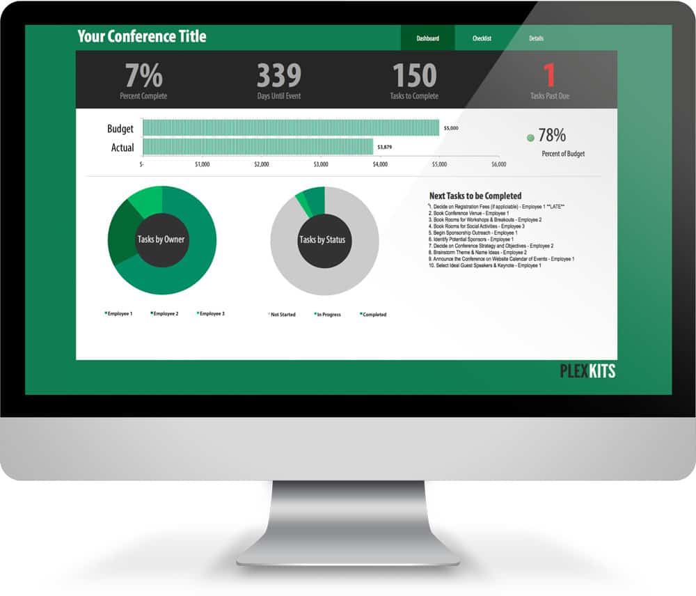Marketing Templates Conference Checklist Dashboard