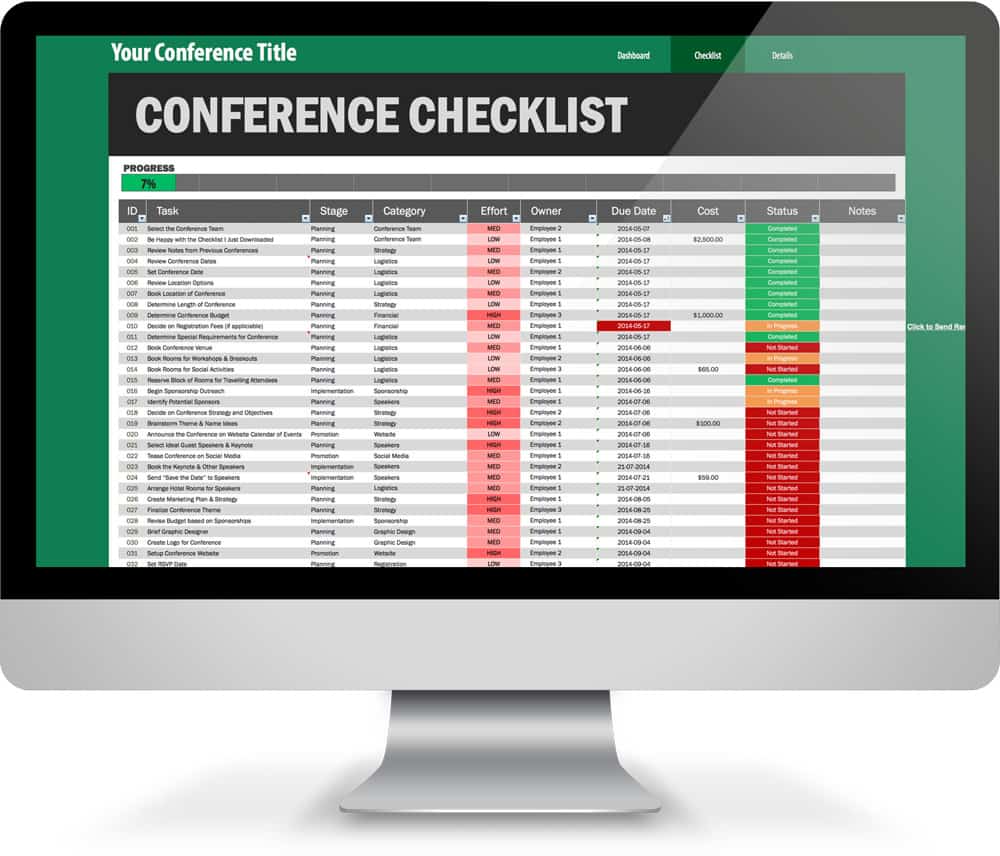 Conference Planning Checklist Conference Checklist Template