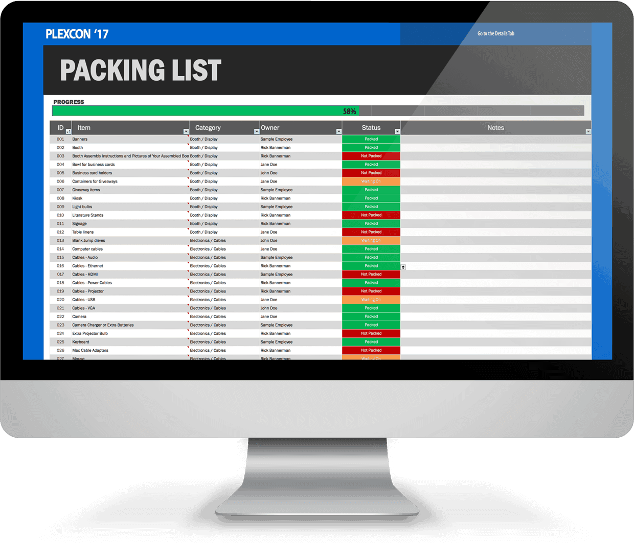 Tradeshow Packing List Mockup