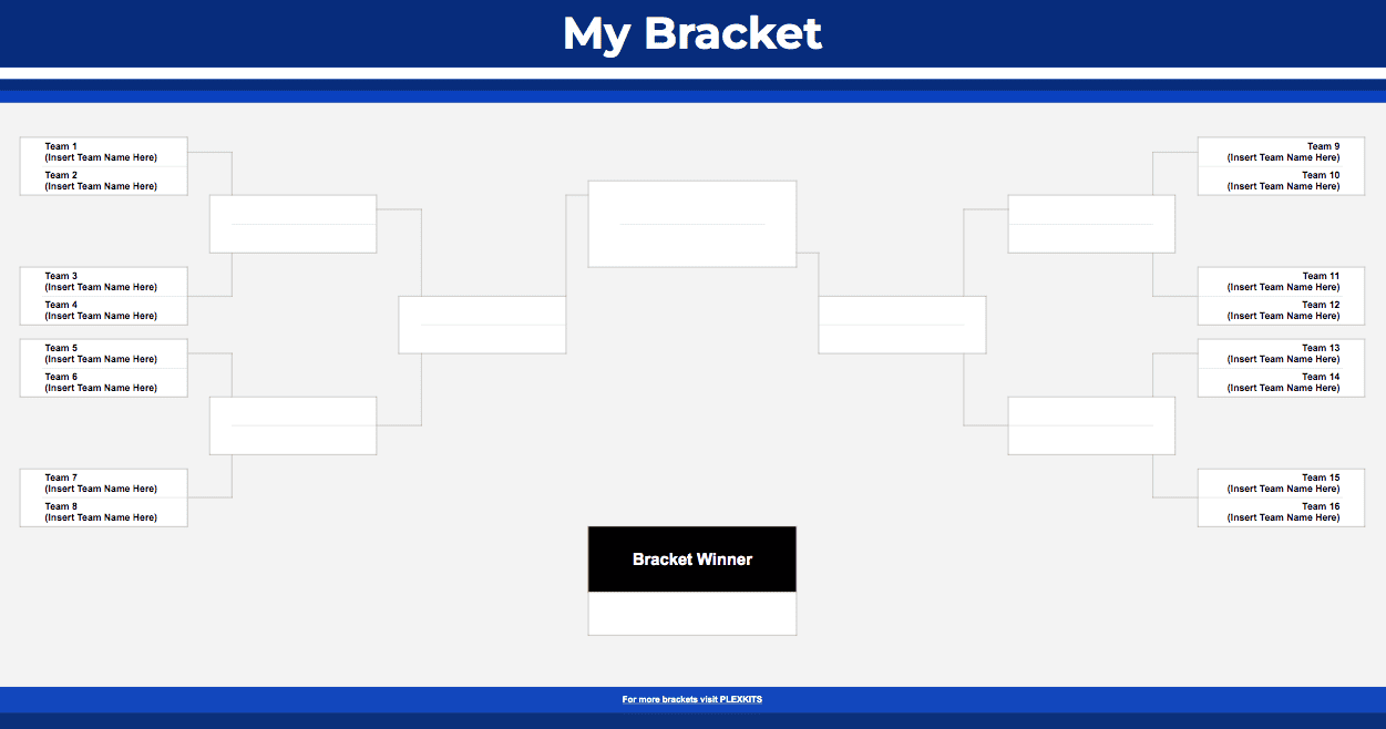 Free 16-Team Competition Bracket Template My 16 Participant Bracket