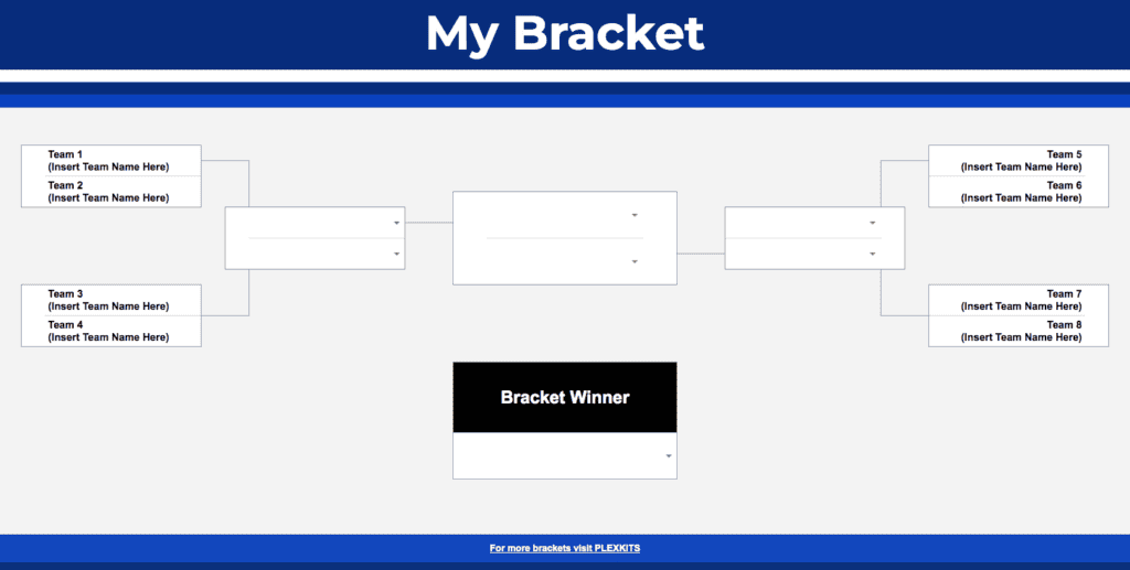 8-Team Competition Bracket My 8 Participant Bracket