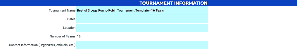 Best Of 3 Legs Round-Robin Tournament Template